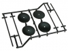 3Racing (#WH-06/BL) 1/10 Type Set Holder (4 pcs)- Black