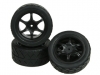 3Racing (#WH-07/BL) 1/12 6 Spoke Tyre Set For GT-01 (4pcs) - Black