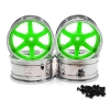 3Racing (#WH-34/FG) T37 6-Spoke Rim 8J-11J Fluorescent Green