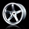 MST (#102018FS) Flat Silver 5 Spokes Wheel (+5) (4P)