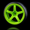 MST (#103017AG) Green Arc Tire w/5 Spoke Wheels Offset (+3)CS-R(4P)
