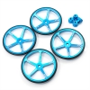 Yeah Racing Aluminum Set Up Wheels For 1:10 M Chassis Blue YT-0142BU