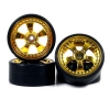 Yeah Racing WL-0016GD 26mm Drift Wheel Tire Set 5-Spoke GD For Drift Cars
